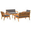 Bistrosett 5 pcs Brun 75 x 45 x 38cm Massivt akasietre
