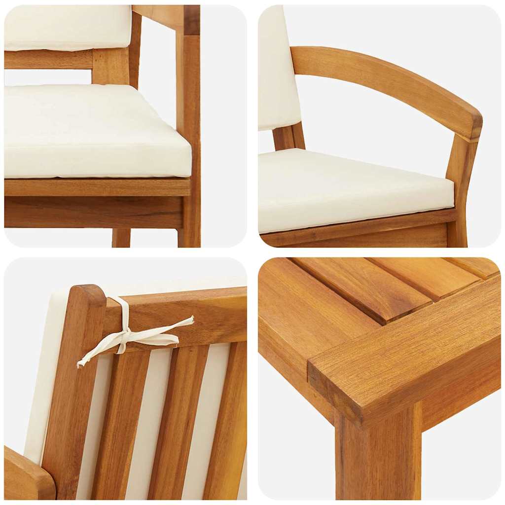 Bistrosett 5 pcs Brun 45 x 45 x 38cm Massivt akasietre