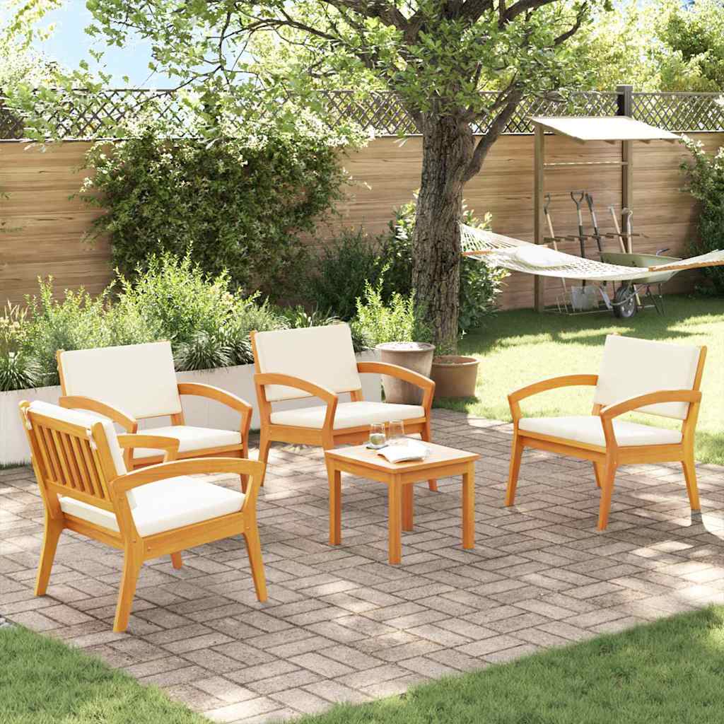 Bistrosett 5 pcs Brun 45 x 45 x 38cm Massivt akasietre