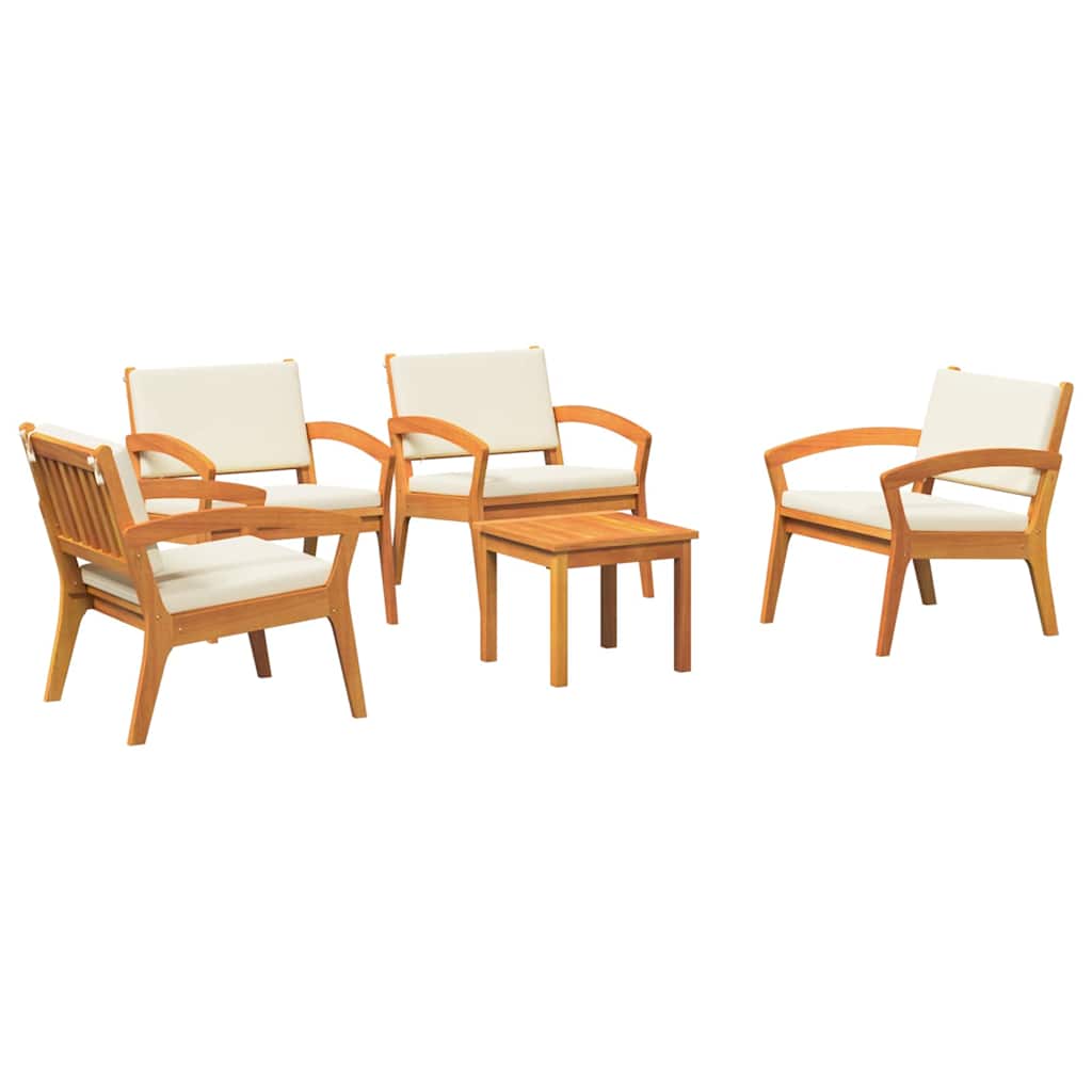 Bistrosett 5 pcs Brun 45 x 45 x 38cm Massivt akasietre