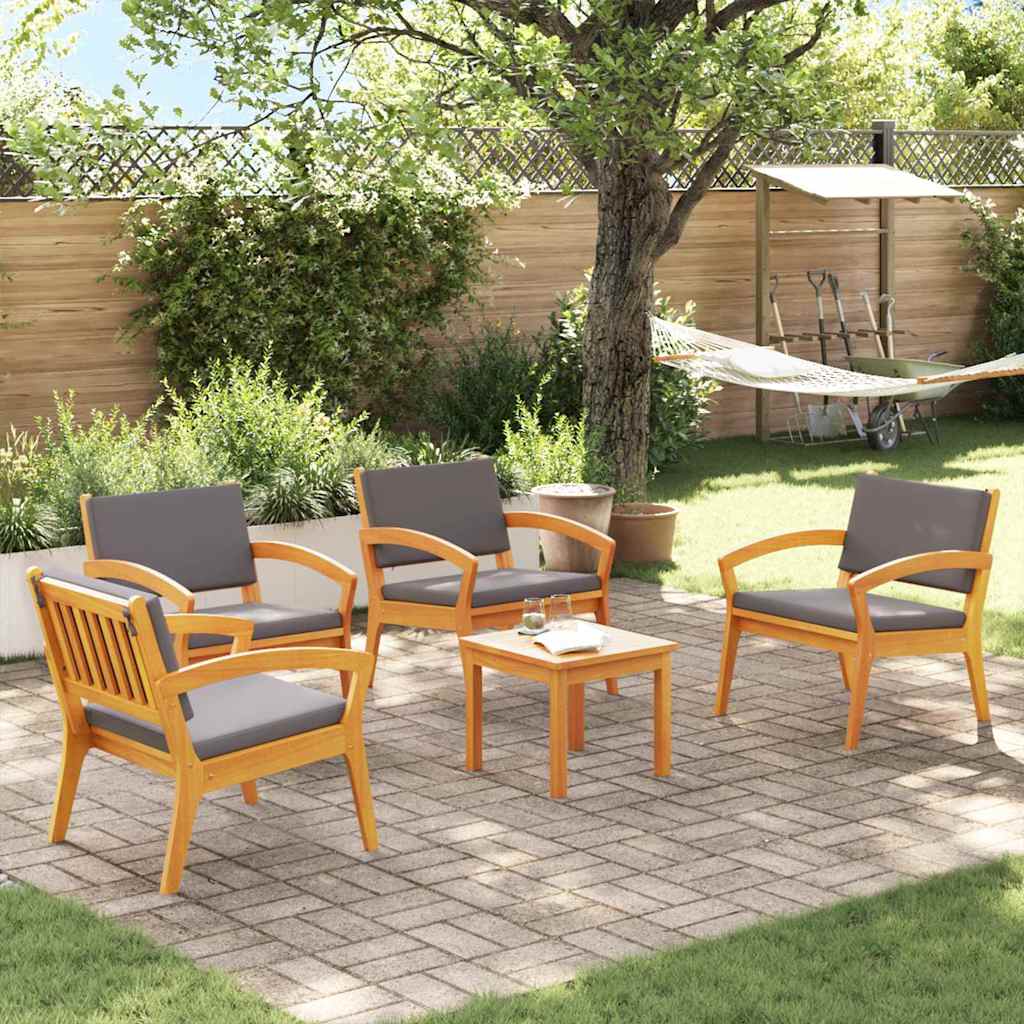 Bistrosett 5 pcs Brun 45 x 45 x 38cm Massivt akasietre