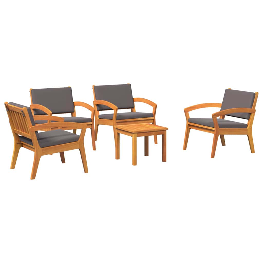 Bistrosett 5 pcs Brun 45 x 45 x 38cm Massivt akasietre