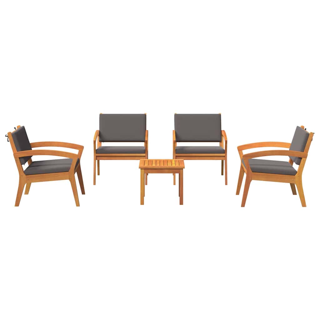 Bistrosett 5 pcs Brun 45 x 45 x 38cm Massivt akasietre