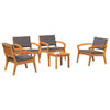 Bistrosett 5 pcs Brun 45 x 45 x 38cm Massivt akasietre