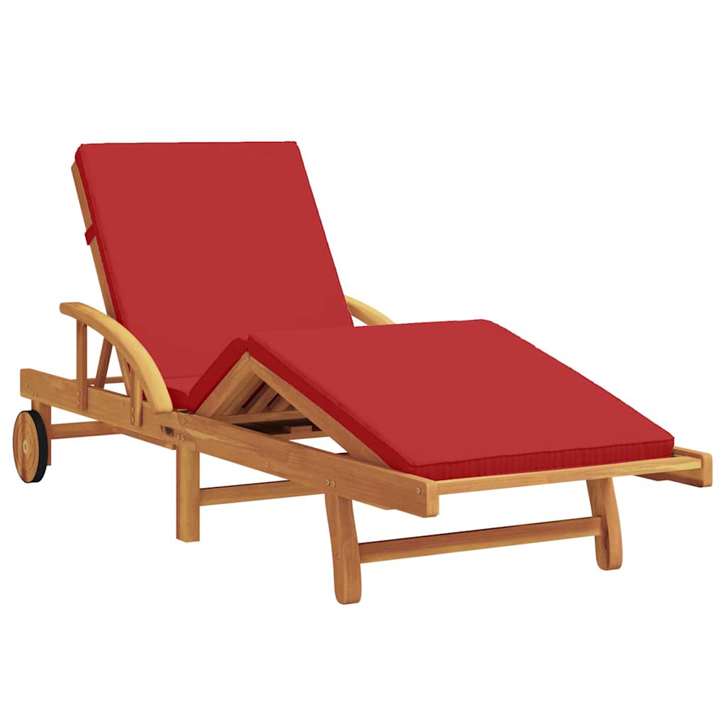 Solstol 2 pcs Rød Solid akasietre