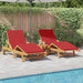 Solstol 3 pcs Rød 200 x 67 x 84 cm Solid akasietre