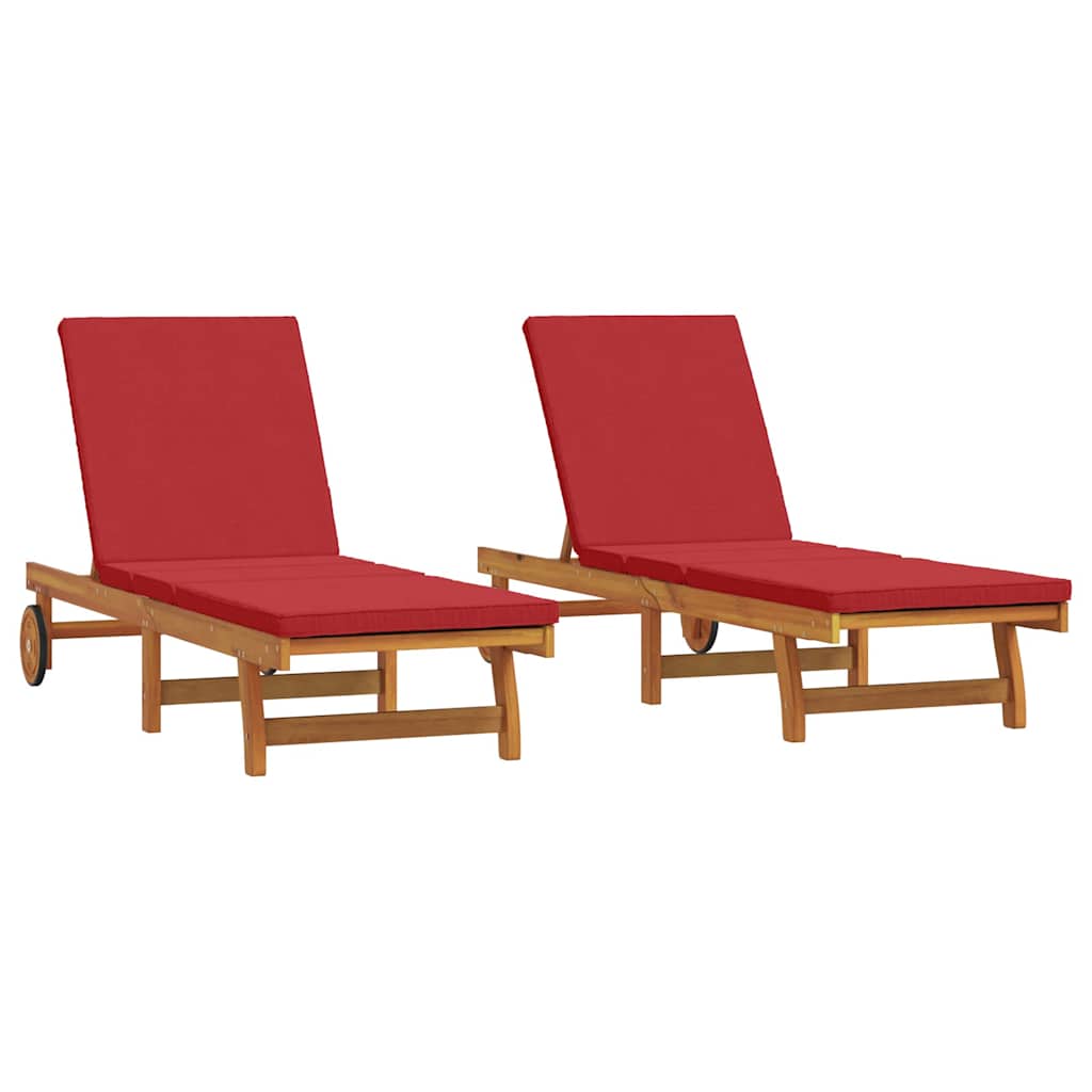 Solstol 2 stk. Solid akasietre Brun