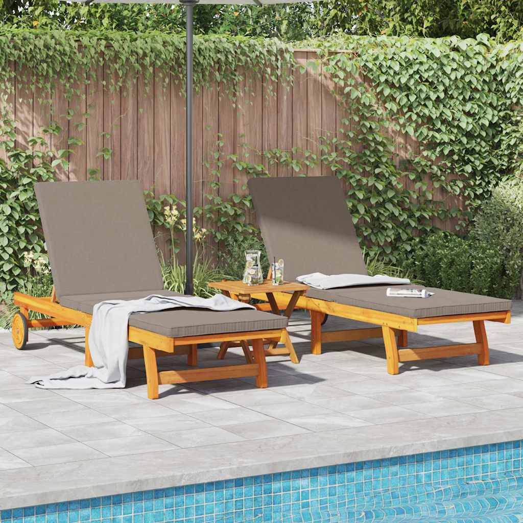 Solstol 2-person 3 pcs Brun Solid akasietre vidaXL