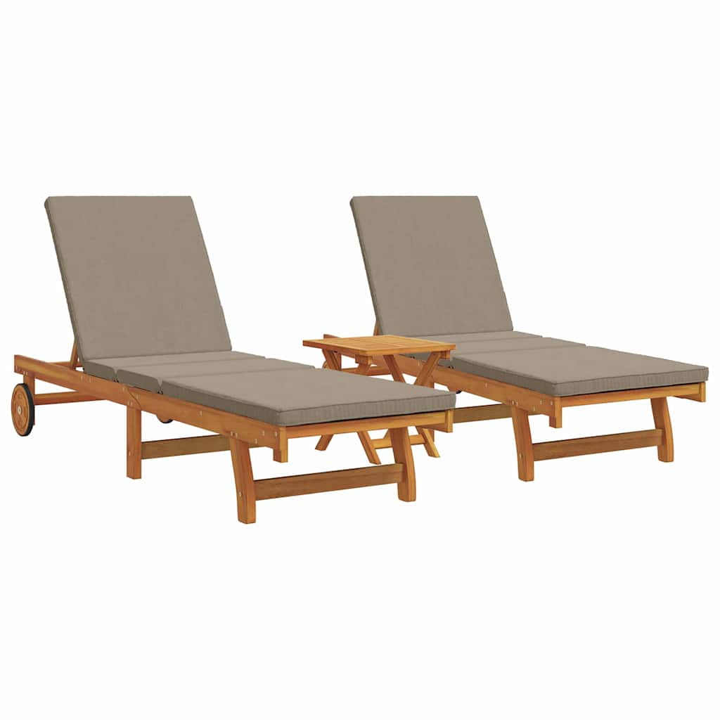 Solstol 2-person 3 pcs Brun Solid akasietre vidaXL