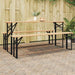 Øl bordbein 2 pcs Svart 39 x 3 x 75 cm Pulverlakkert stål vidaXL