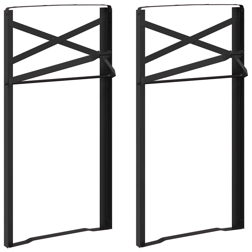 Øl bordbein 2 pcs Svart 39 x 3 x 75 cm Pulverlakkert stål vidaXL