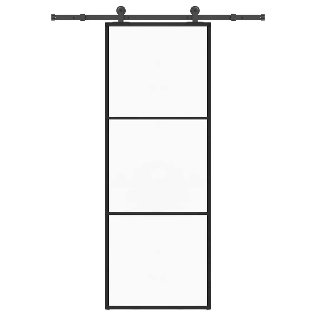Skyvedør med monteringssett 76x205 cm ESG glass og aluminium vidaXL