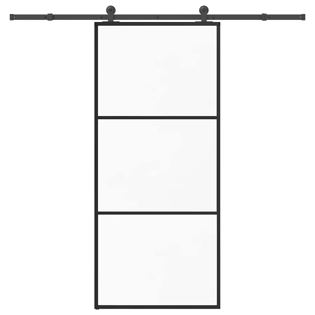 Skyvedør med monteringssett 90x205 cm ESG glass og aluminium vidaXL