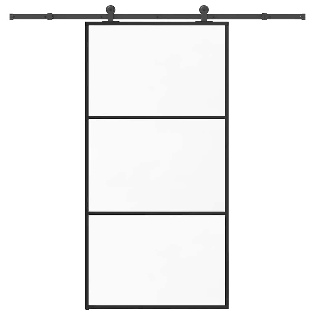 Skyvedør med monteringssett 102x205 cm ESG glass og aluminium vidaXL