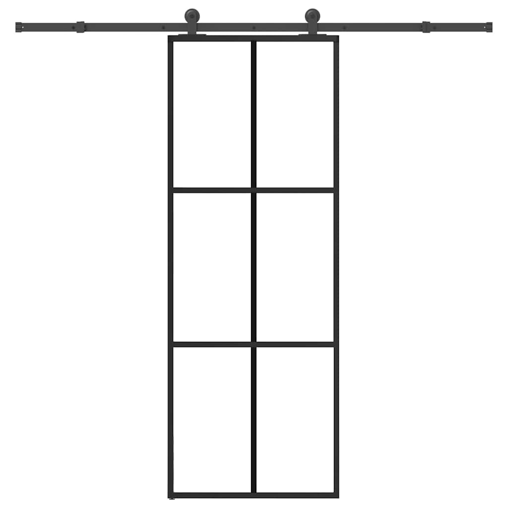 Skyvedør med monteringssett 76x205 cm ESG glass og aluminium vidaXL