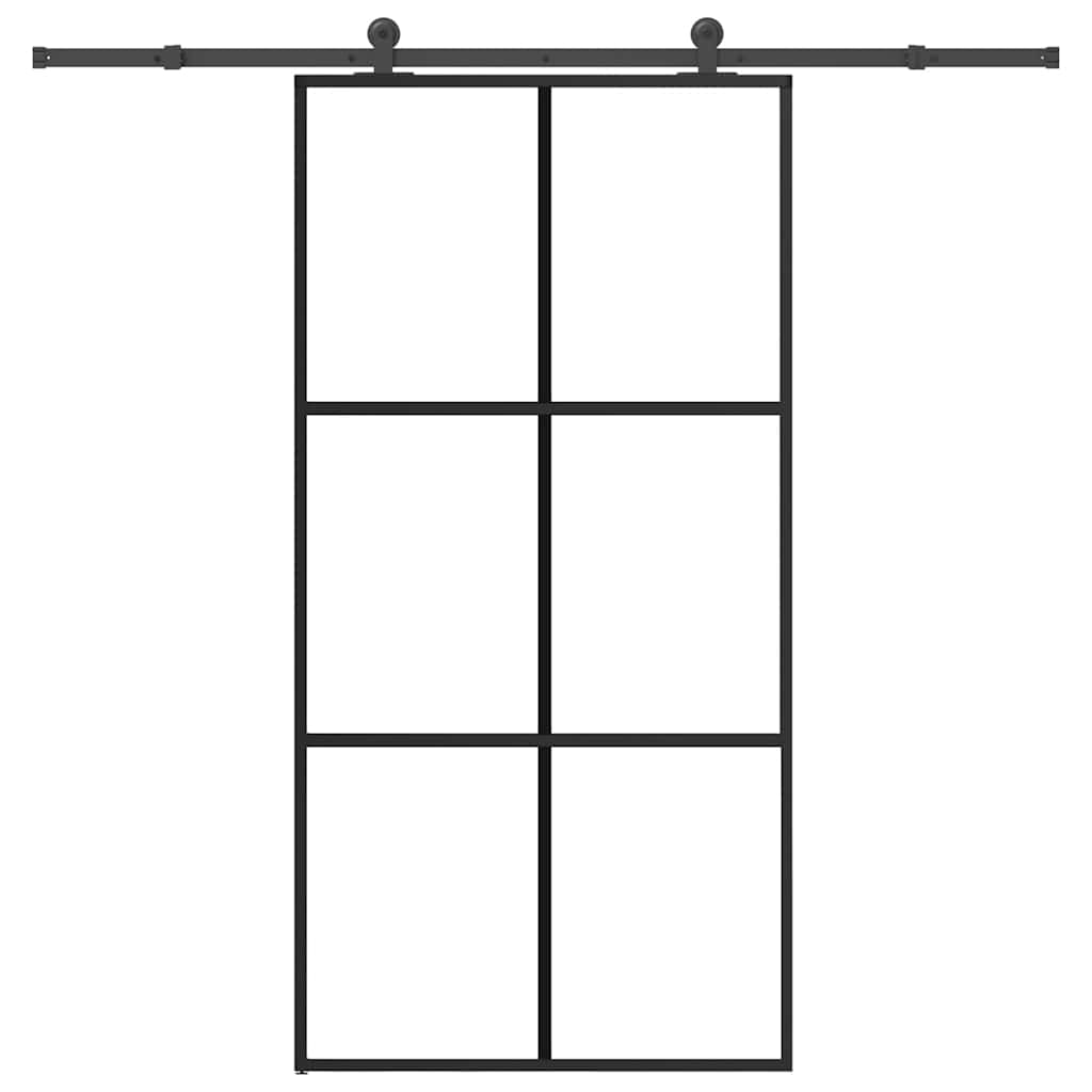 Skyvedør med monteringssett 102x205 cm ESG glass og aluminium vidaXL