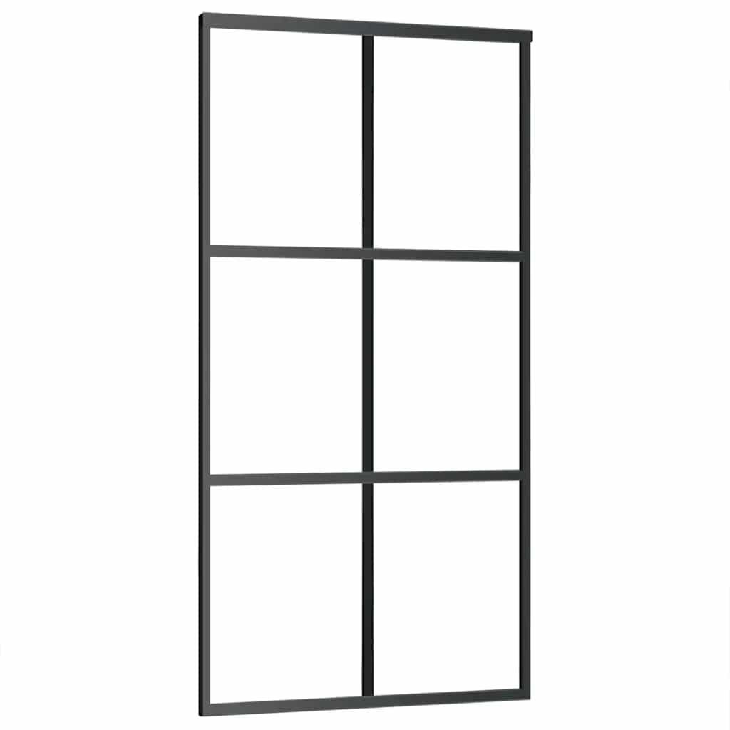Skyvedør med monteringssett 102x205 cm ESG glass og aluminium vidaXL