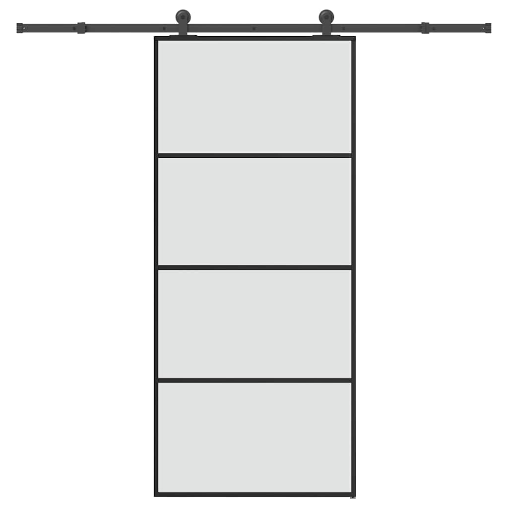 Skyvedør med monteringssett 90x205 cm ESG glass og aluminium vidaXL