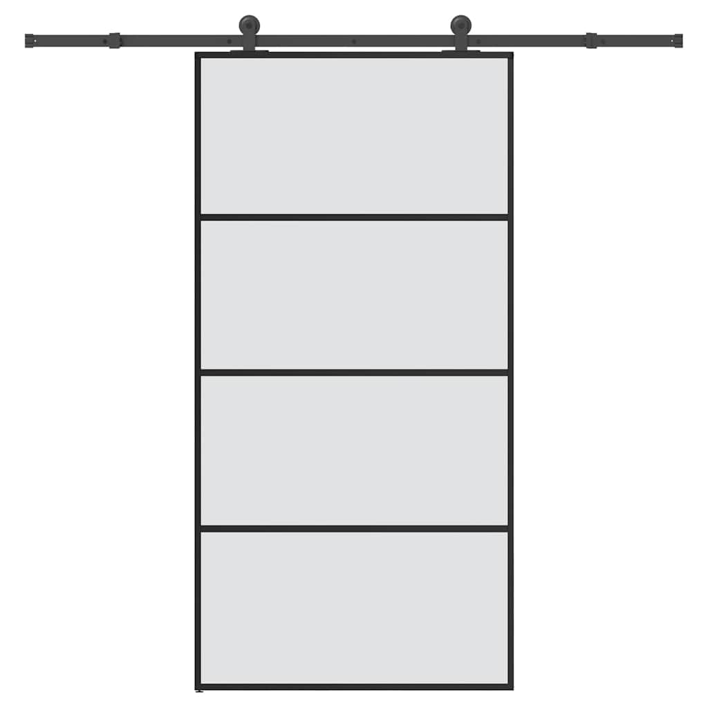 Skyvedør med monteringssett 102,5x205 cm ESG glass og aluminium vidaXL