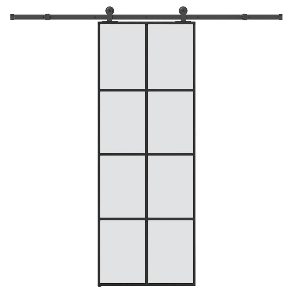 Skyvedør med monteringssett 76x205 cm ESG glass og aluminium vidaXL