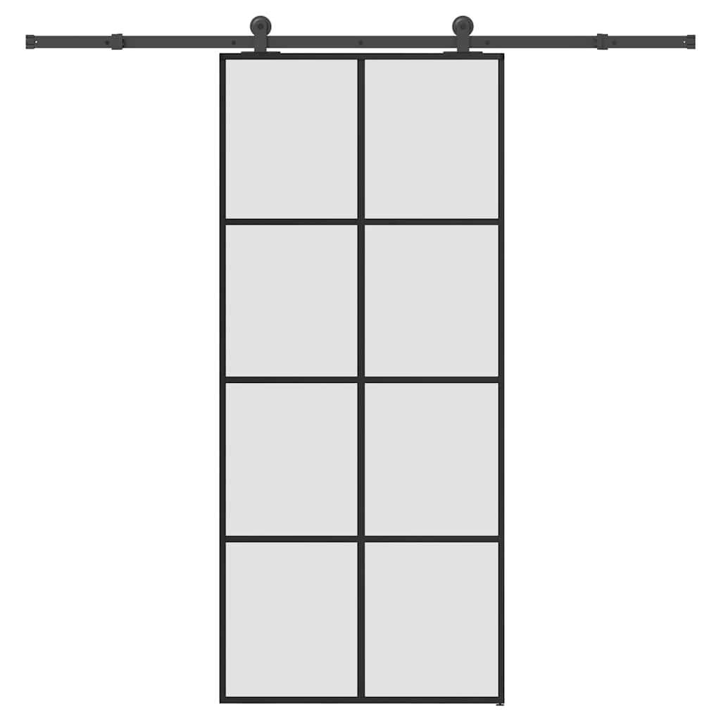 Skyvedør med monteringssett 90x205 cm ESG glass og aluminium vidaXL