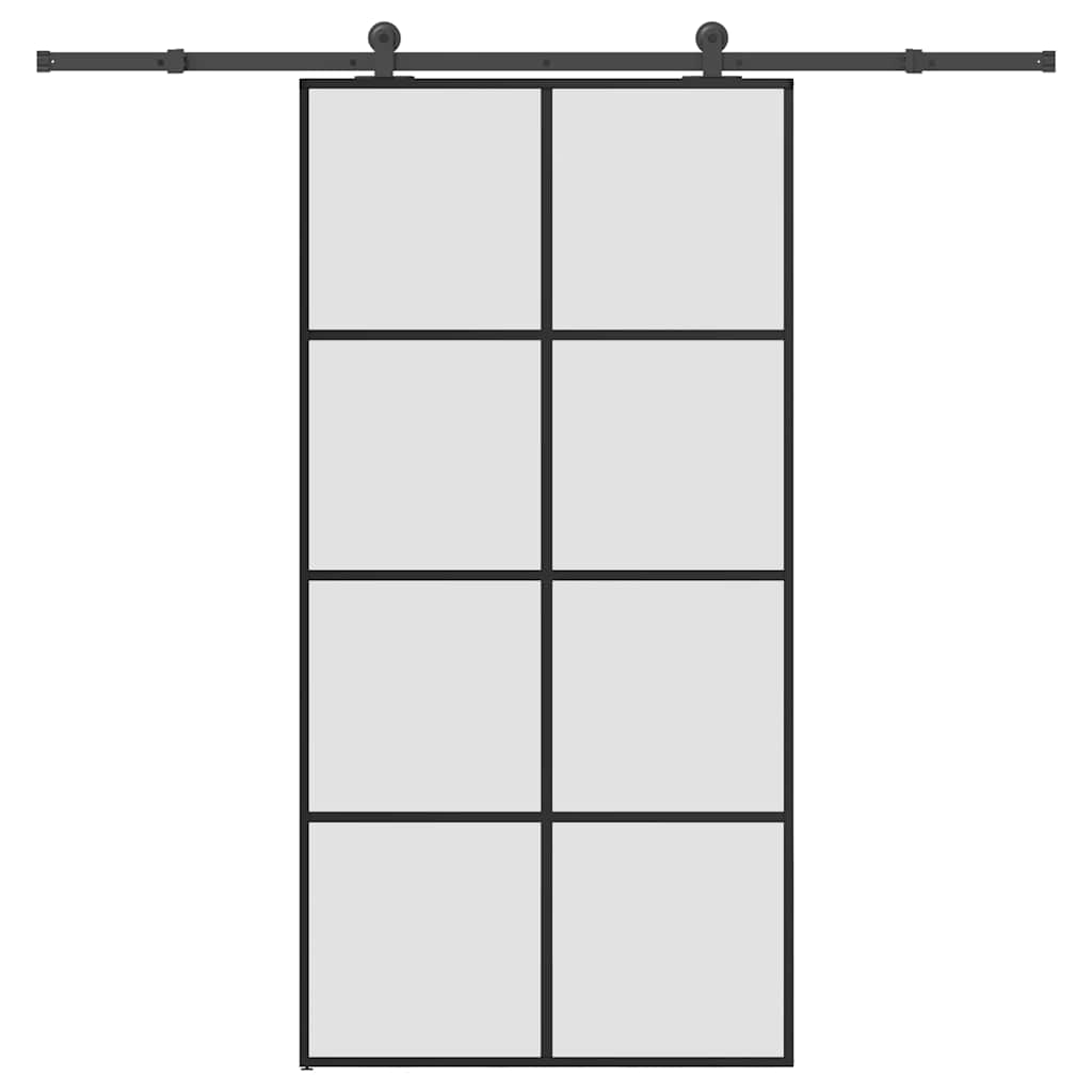 Skyvedør med monteringssett 102,5x205 cm ESG glass og aluminium vidaXL