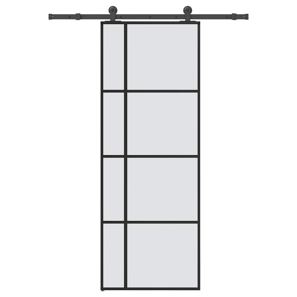 Skyvedør med monteringssett 76x205 cm ESG glass og aluminium