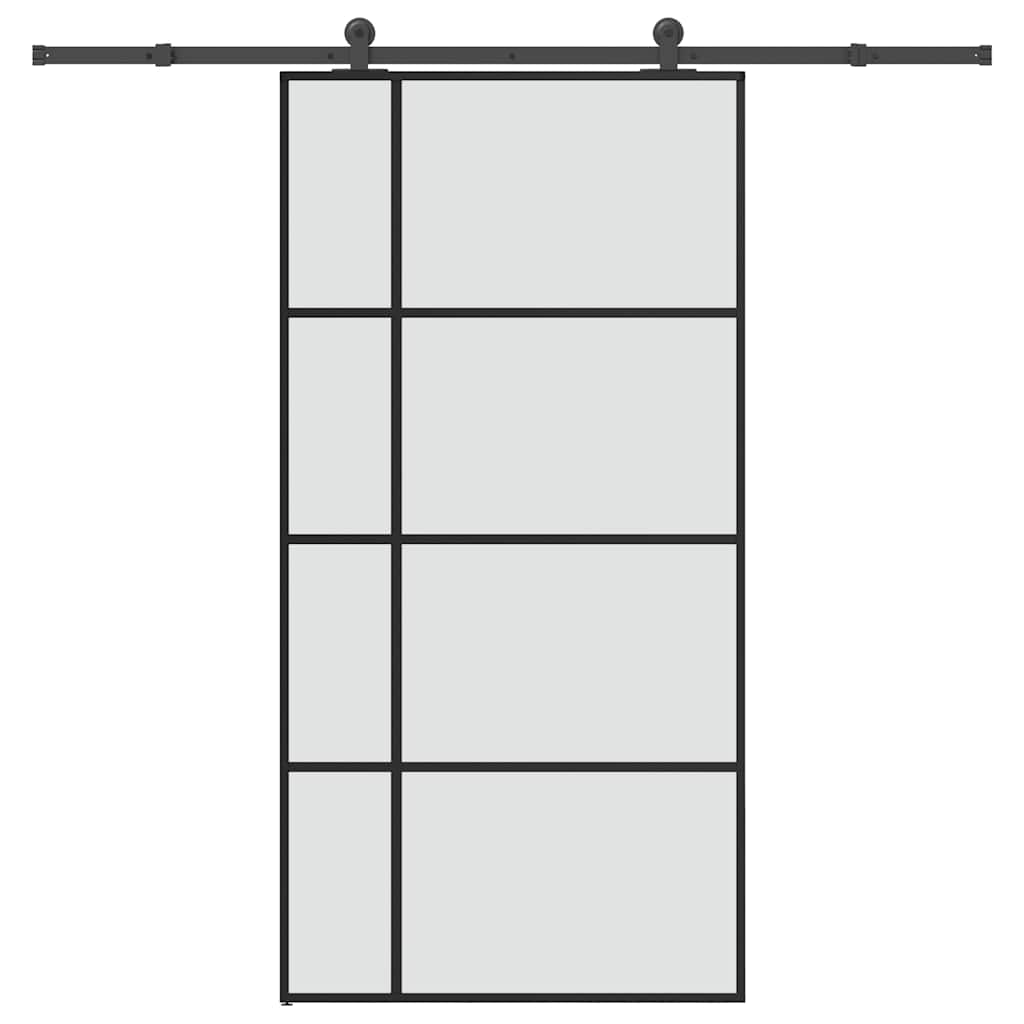 Skyvedør med monteringssett 102,5x205 cm ESG glass og aluminium vidaXL