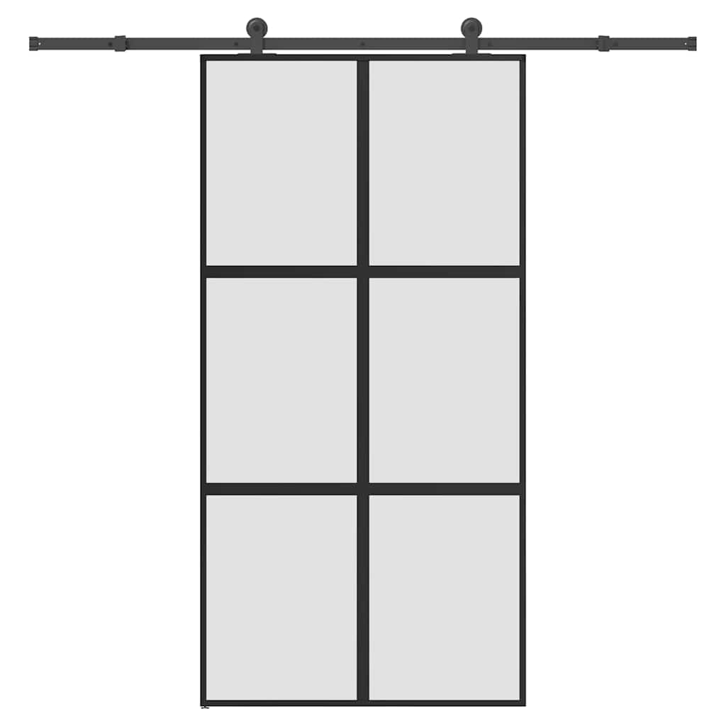 Skyvedør med monteringssett 102,5x205 cm herdet glass&aluminium vidaXL