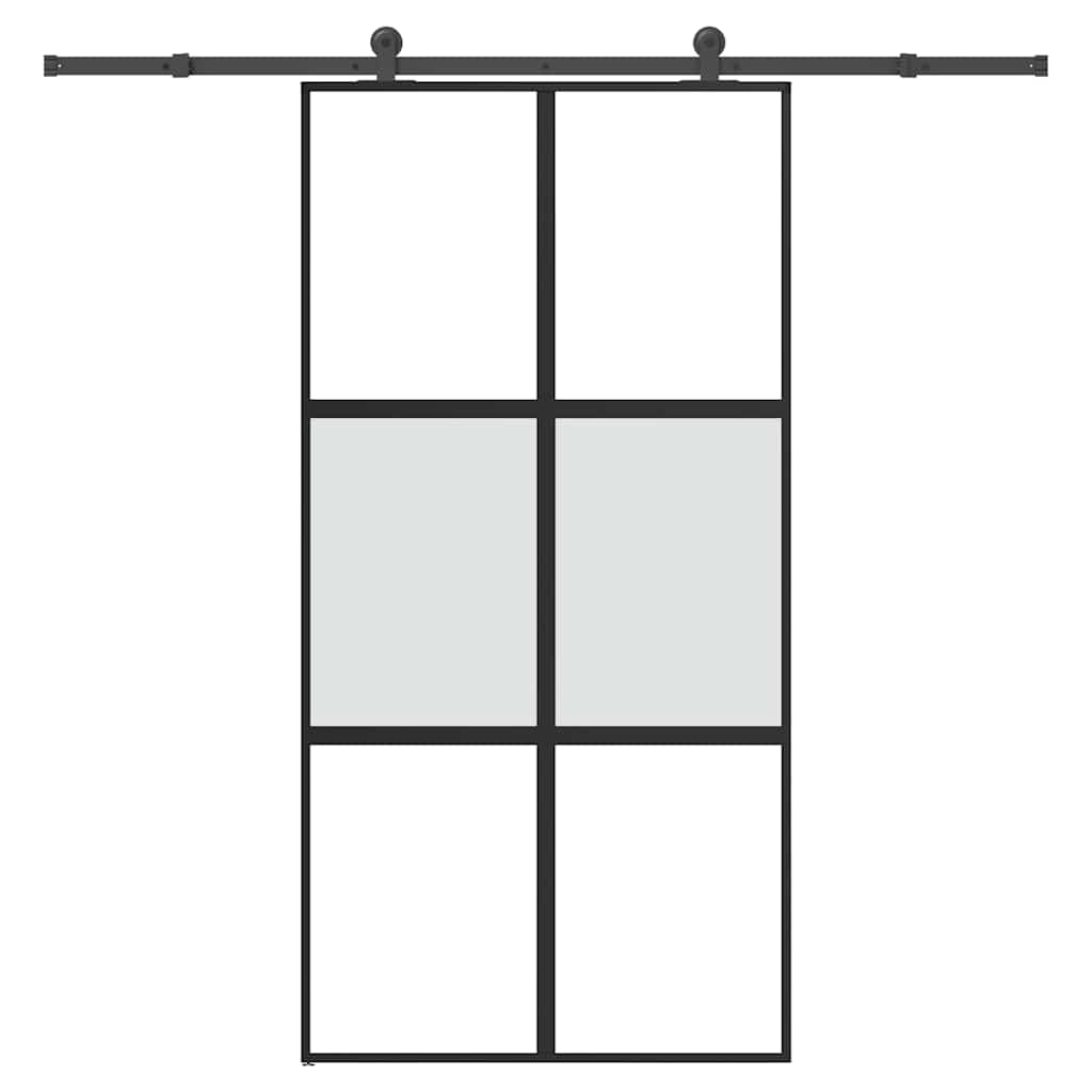 Skyvedør med monteringssett 102,5x205 cm herdet glass&aluminium vidaXL