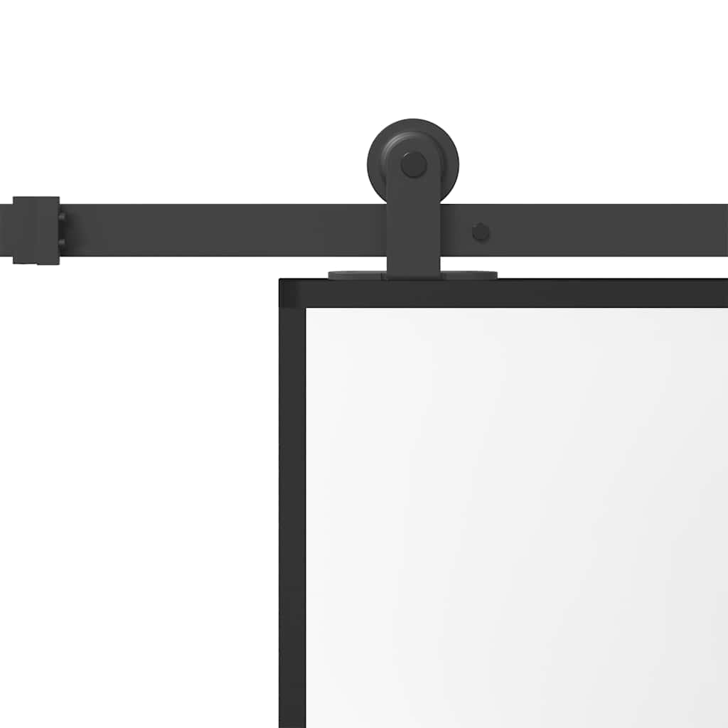 Skyvedør med monteringssett 76x205 cm herdet glass og aluminium