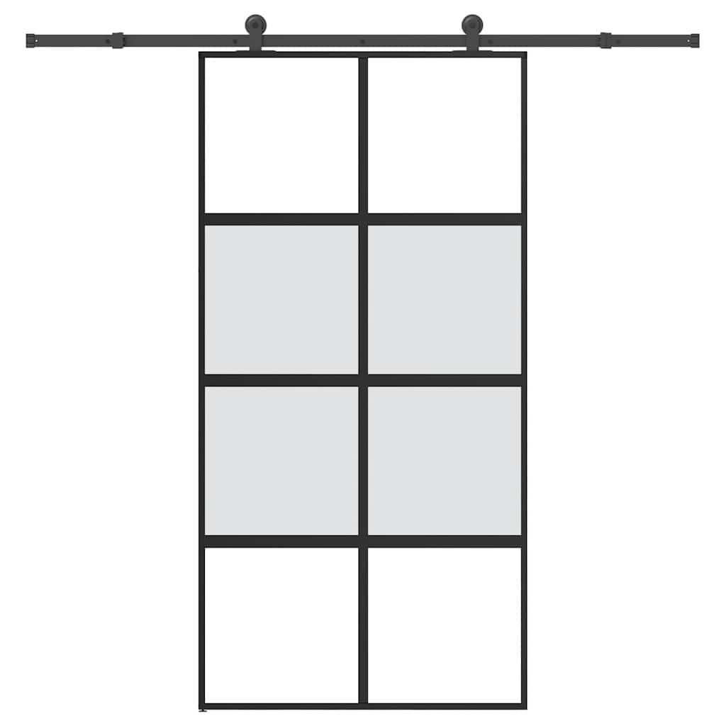 Skyvedør med monteringssett 102,5x205 cm herdet glass&aluminium vidaXL