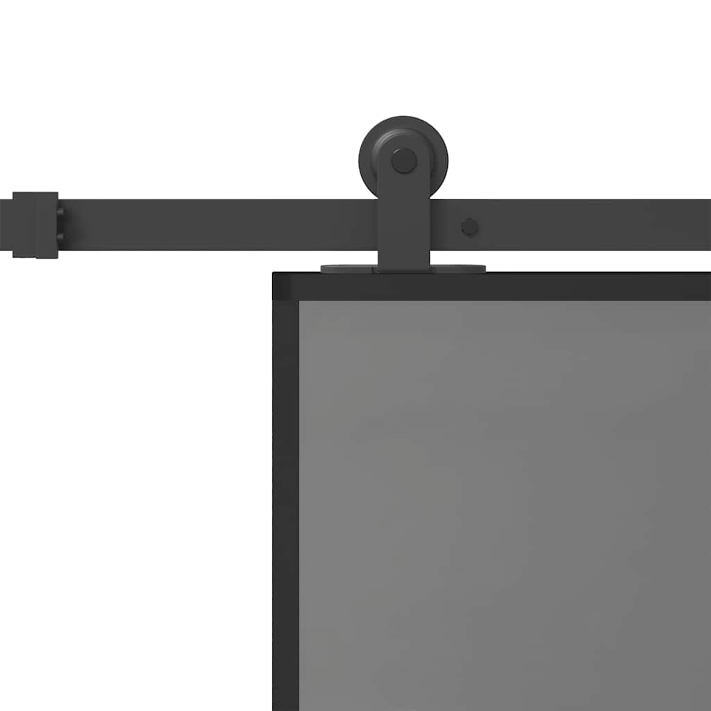 Skyvedør med monteringssett 76x205 cm herdet glass og aluminium