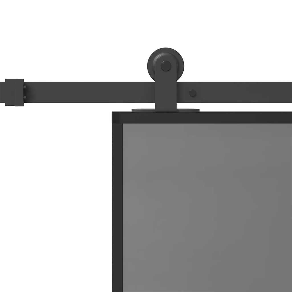 Skyvedør med monteringssett 76x205 cm herdet glass og aluminium