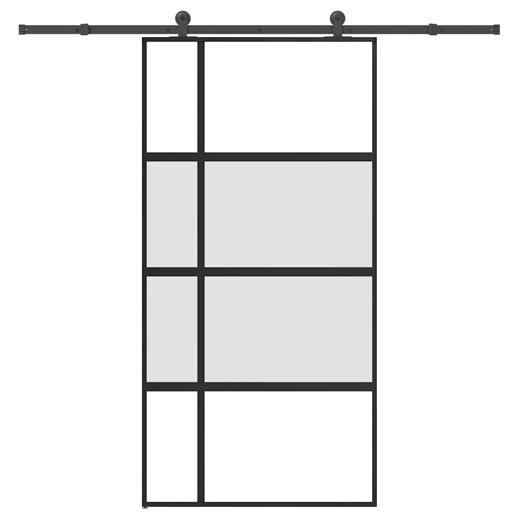 Skyvedør med monteringssett 102,5x205 cm herdet glass&aluminium vidaXL