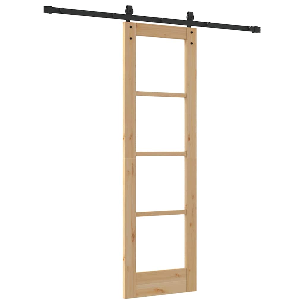 Skyvedør ORKDAL Naturlig 61 x 198,5 cm Massivt furutre og glass