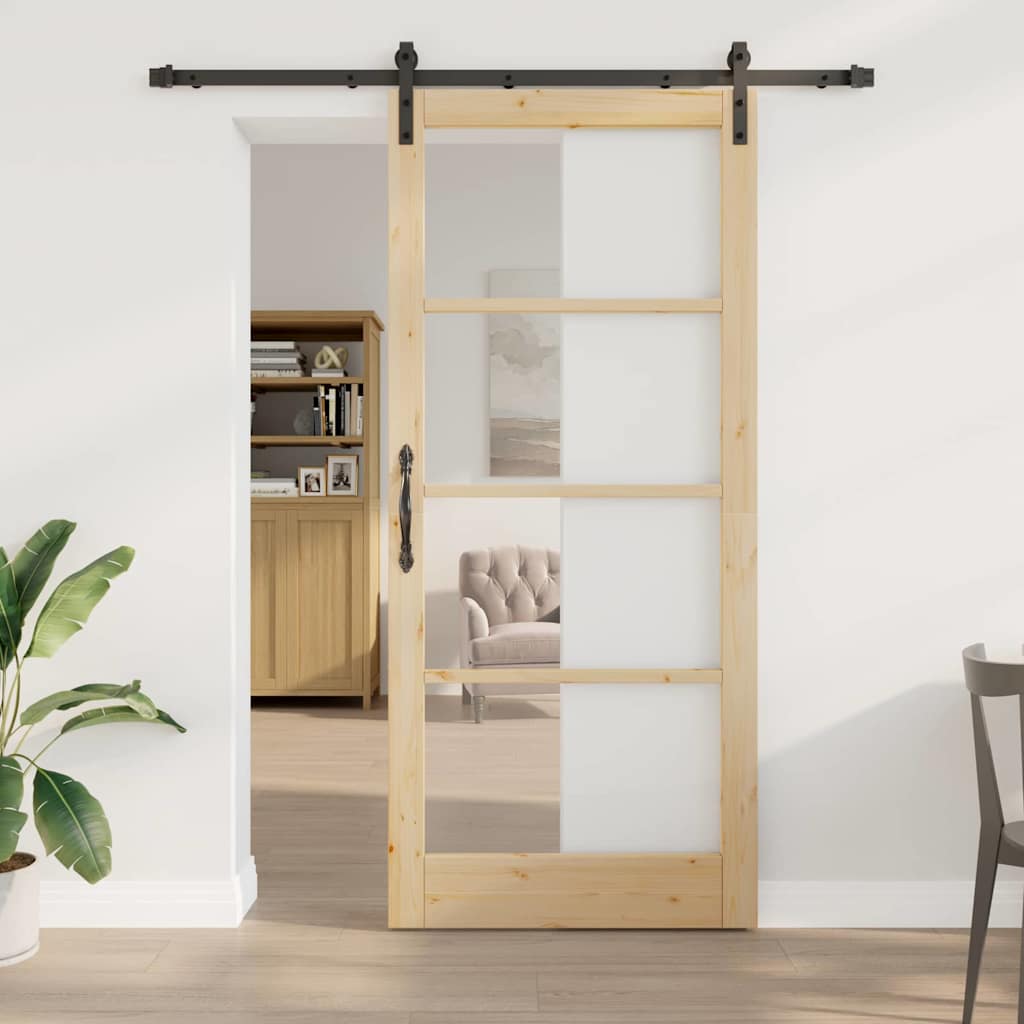 Skyvedør ORKDAL Naturlig og svart 93 x 211 cm