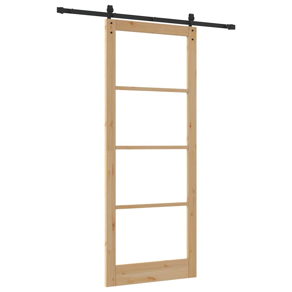 Skyvedør ORKDAL Naturlig og svart 93 x 232 cm