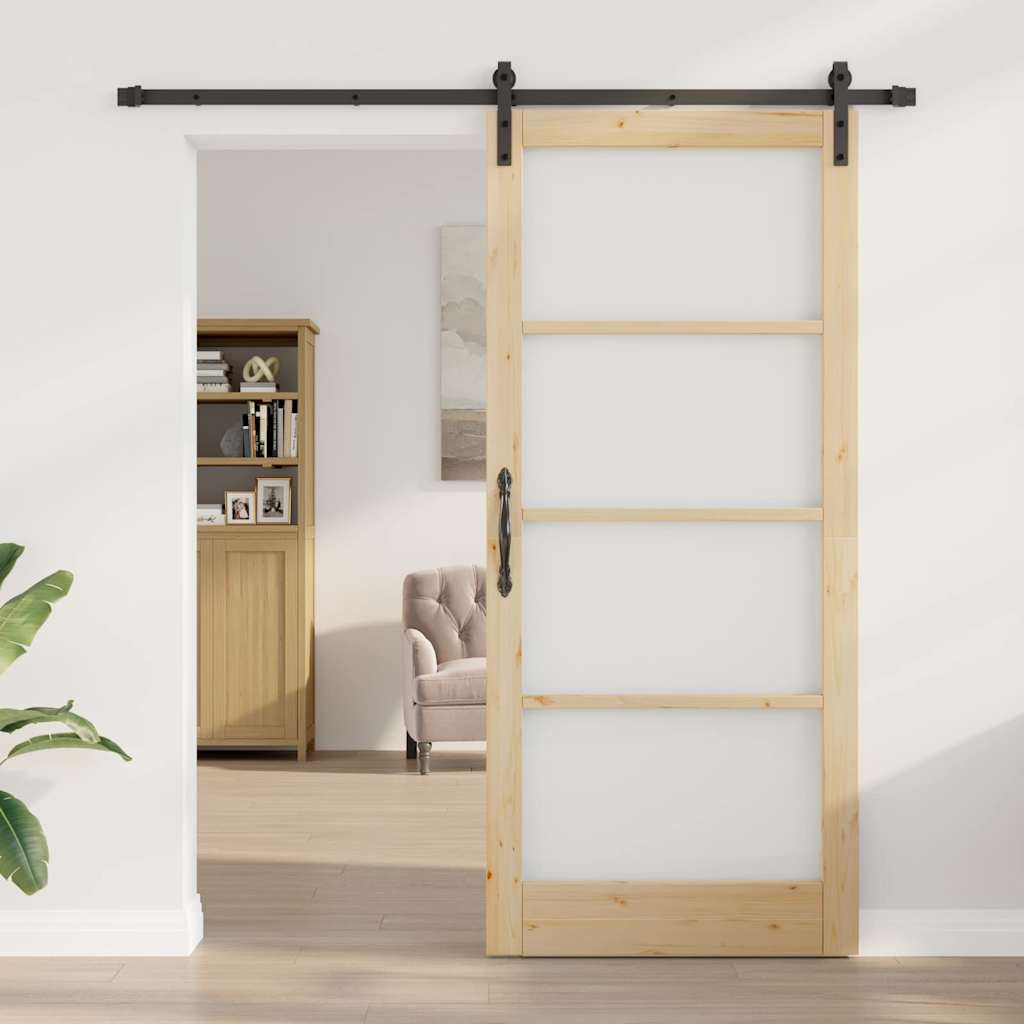 Skyvedør ORKDAL Naturlig og svart 93 x 211 cm