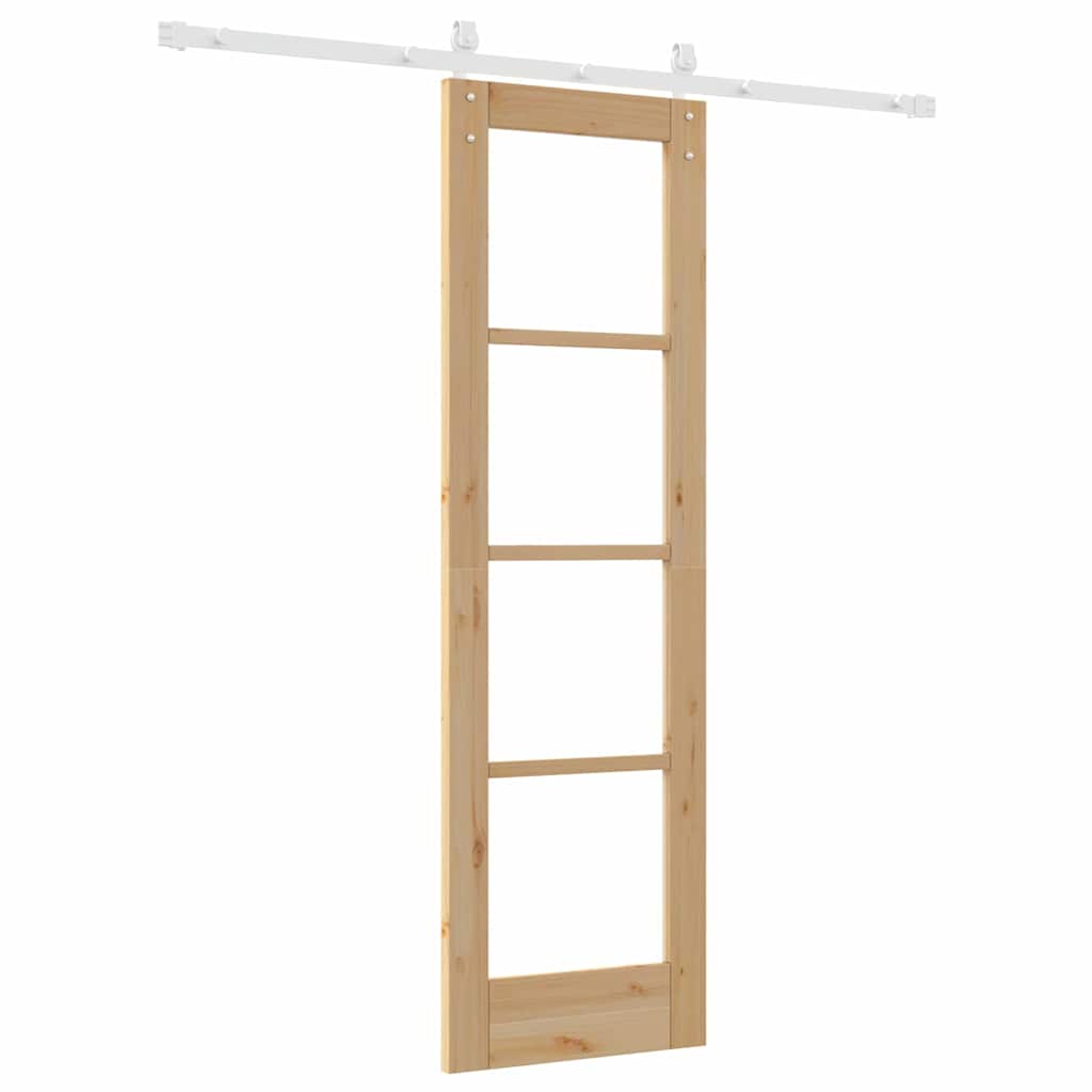 Skyvedør ORKDAL Naturlig 61 x 198,5 cm Massivt furutre og glass