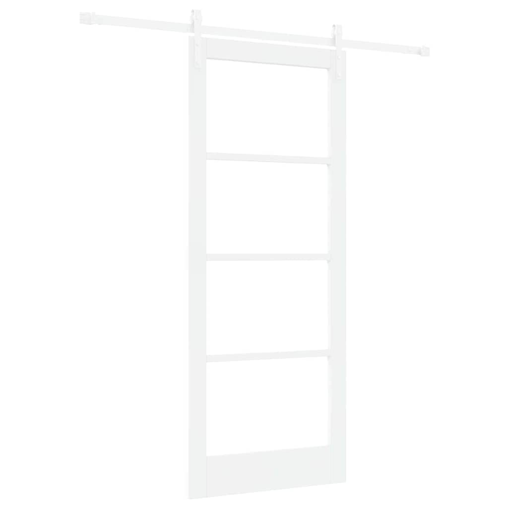 Skyvedør ORKDAL Hvit 83 x 202 cm Massivt furutre og glass