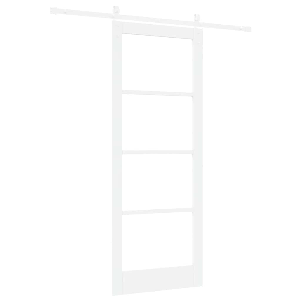 Skyvedør ORKDAL Hvit 83 x 211 cm Massivt furutre og glass
