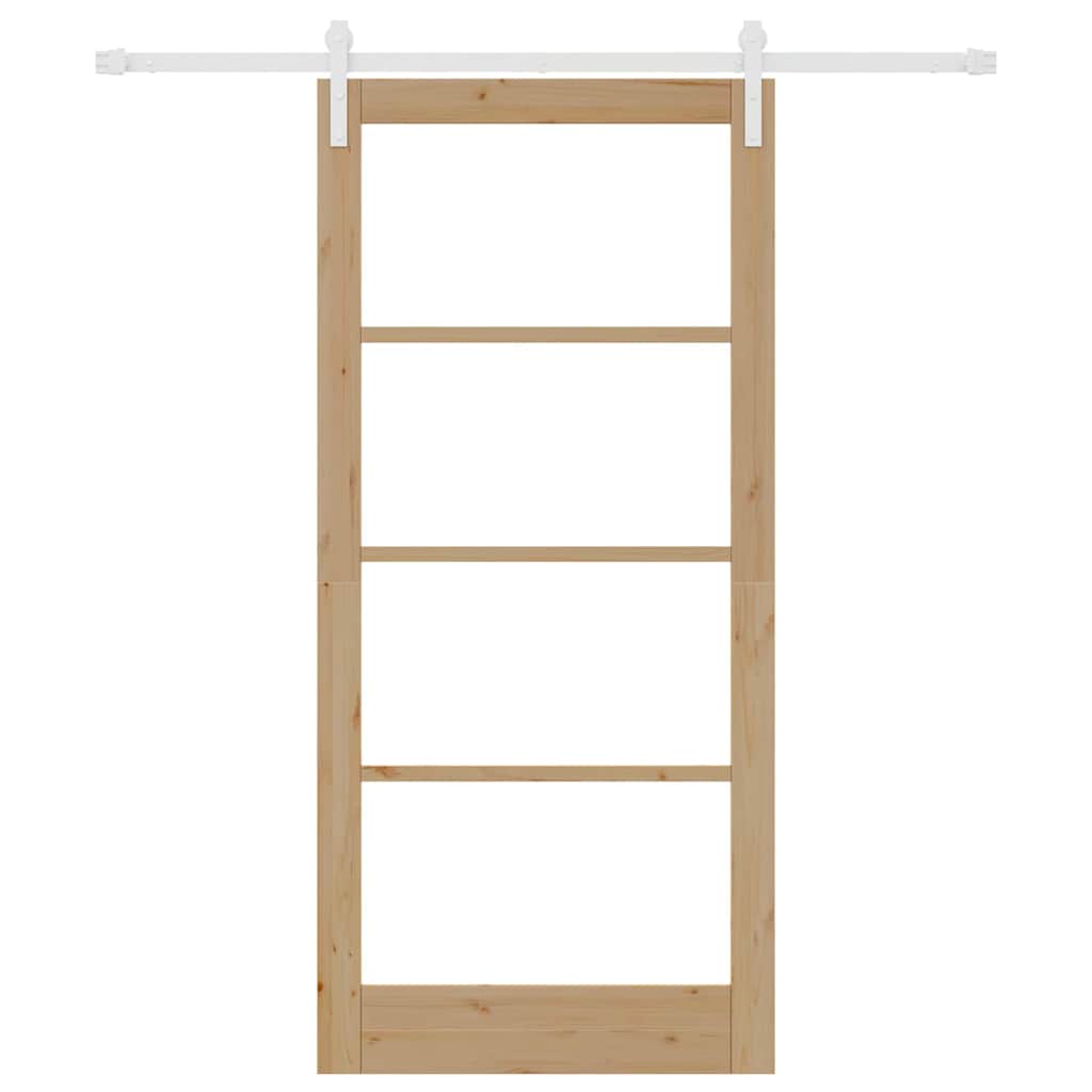 Skyvedør ORKDAL Naturlig 93 x 202 cm Massivt furutre og glass