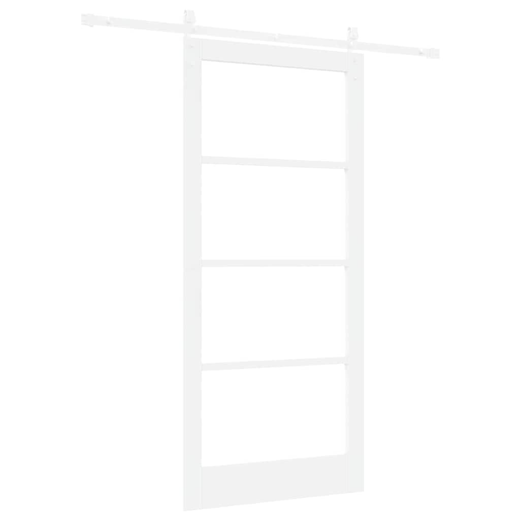 Skyvedør ORKDAL Hvit 93 x 202 cm Massivt furutre og glass