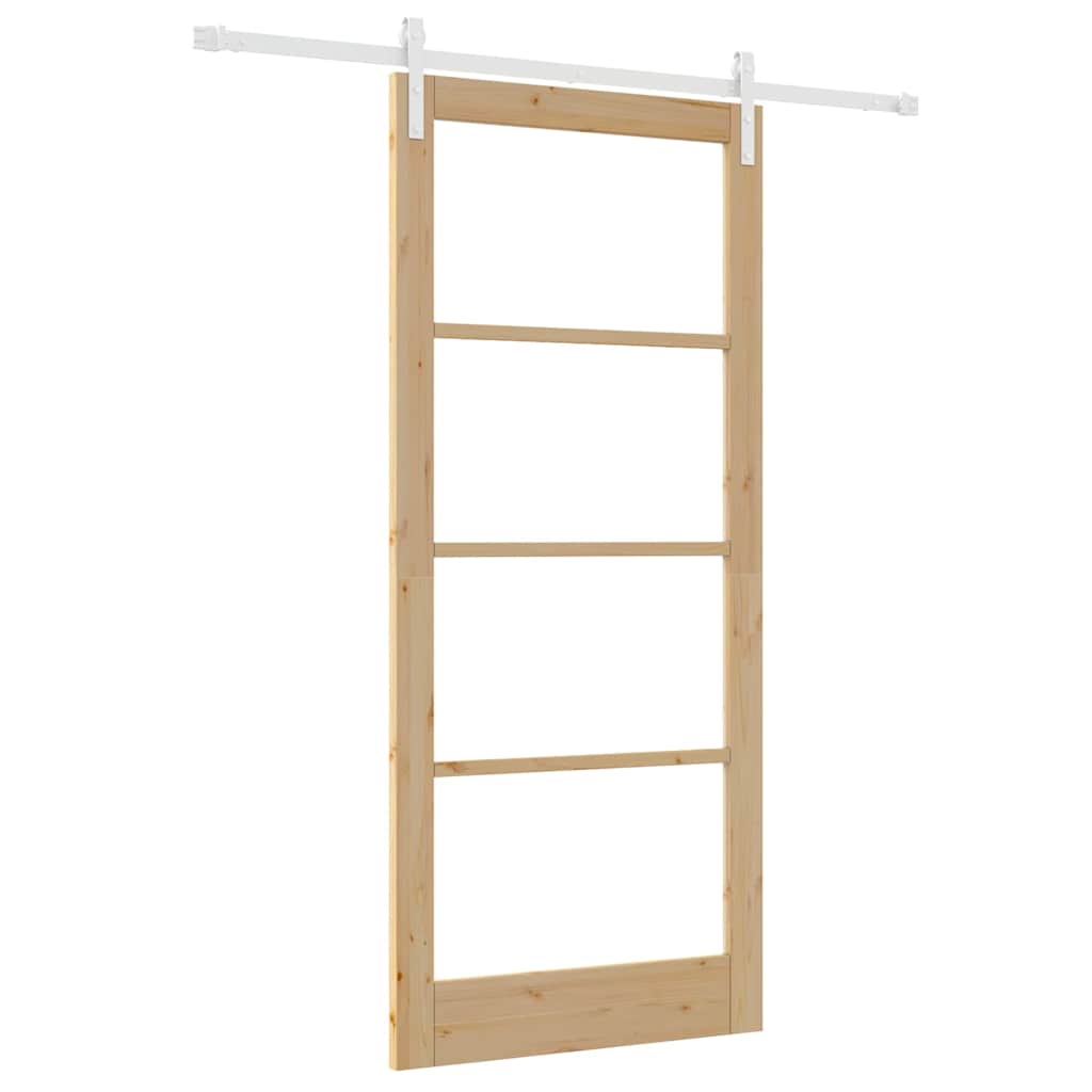 Skyvedør ORKDAL Naturlig 93 x 211 cm Massivt furutre og glass