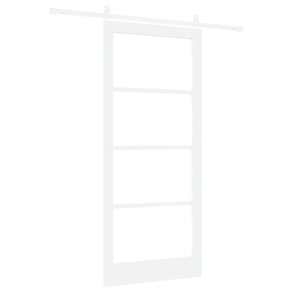 Skyvedør ORKDAL Hvit 93 x 211 cm Massivt furutre og glass