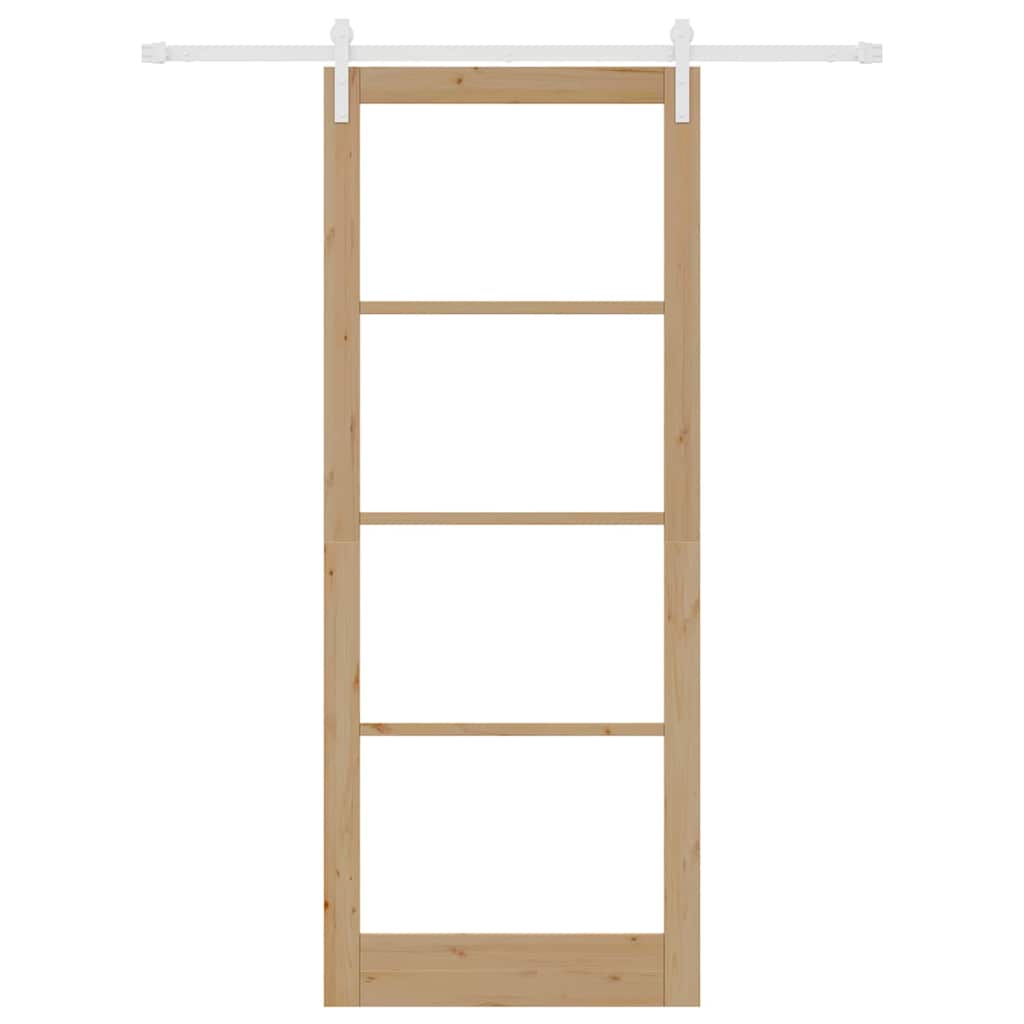 Skyvedør ORKDAL Naturlig 93 x 232 cm Massivt furutre og glass