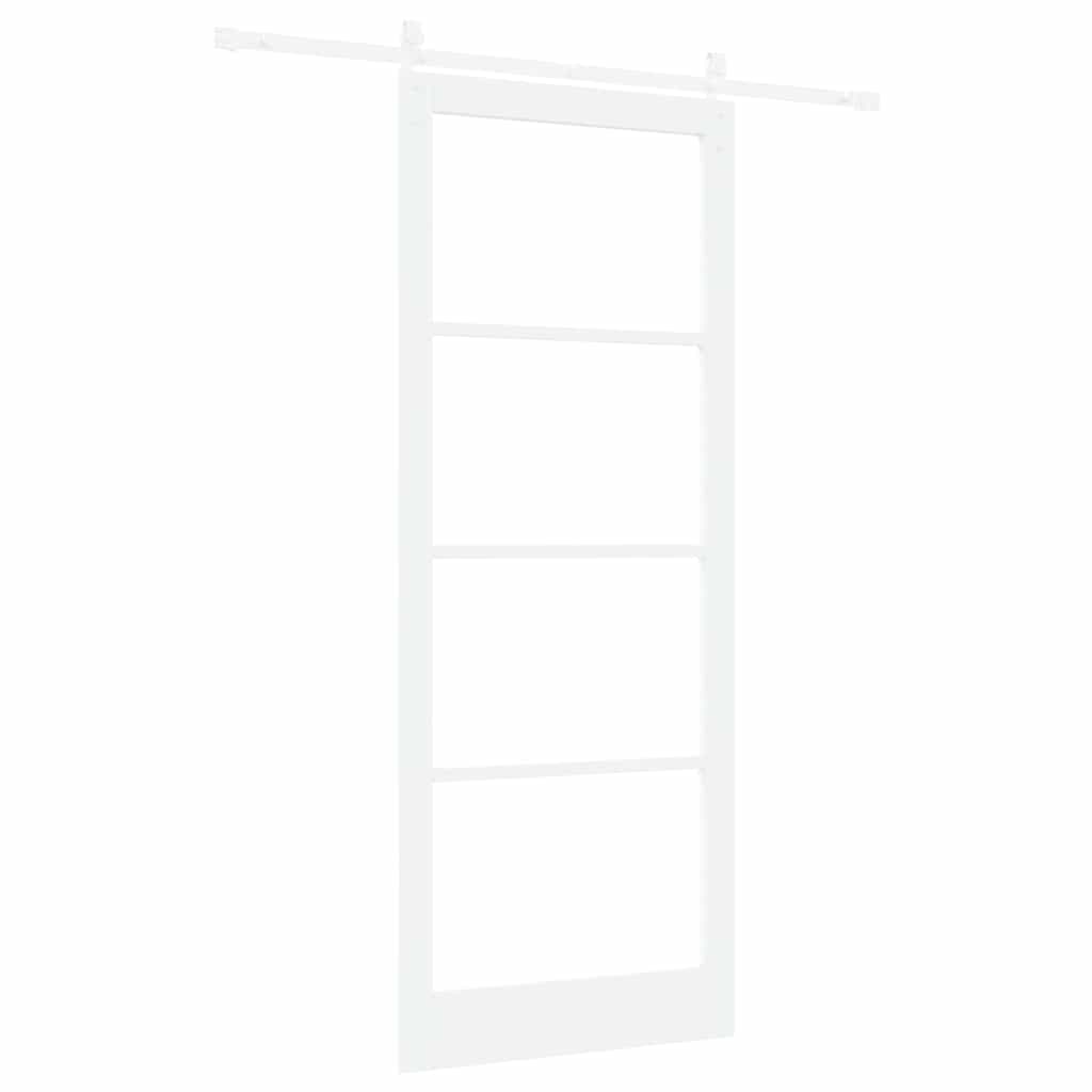 Skyvedør ORKDAL Hvit 93 x 232 cm Massivt furutre og glass