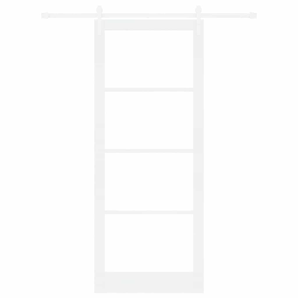 Skyvedør ORKDAL Hvit 93 x 232 cm Massivt furutre og glass