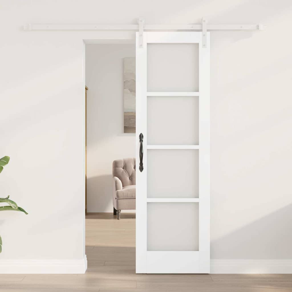 Skyvedør ORKDAL Hvit 61 x 198,5 cm Massivt furutre og glass